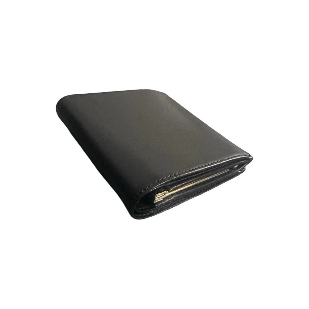 OMEGA NWOT Excellent Kisslock Wallet Compact Wallet Folded wallet Leather Black